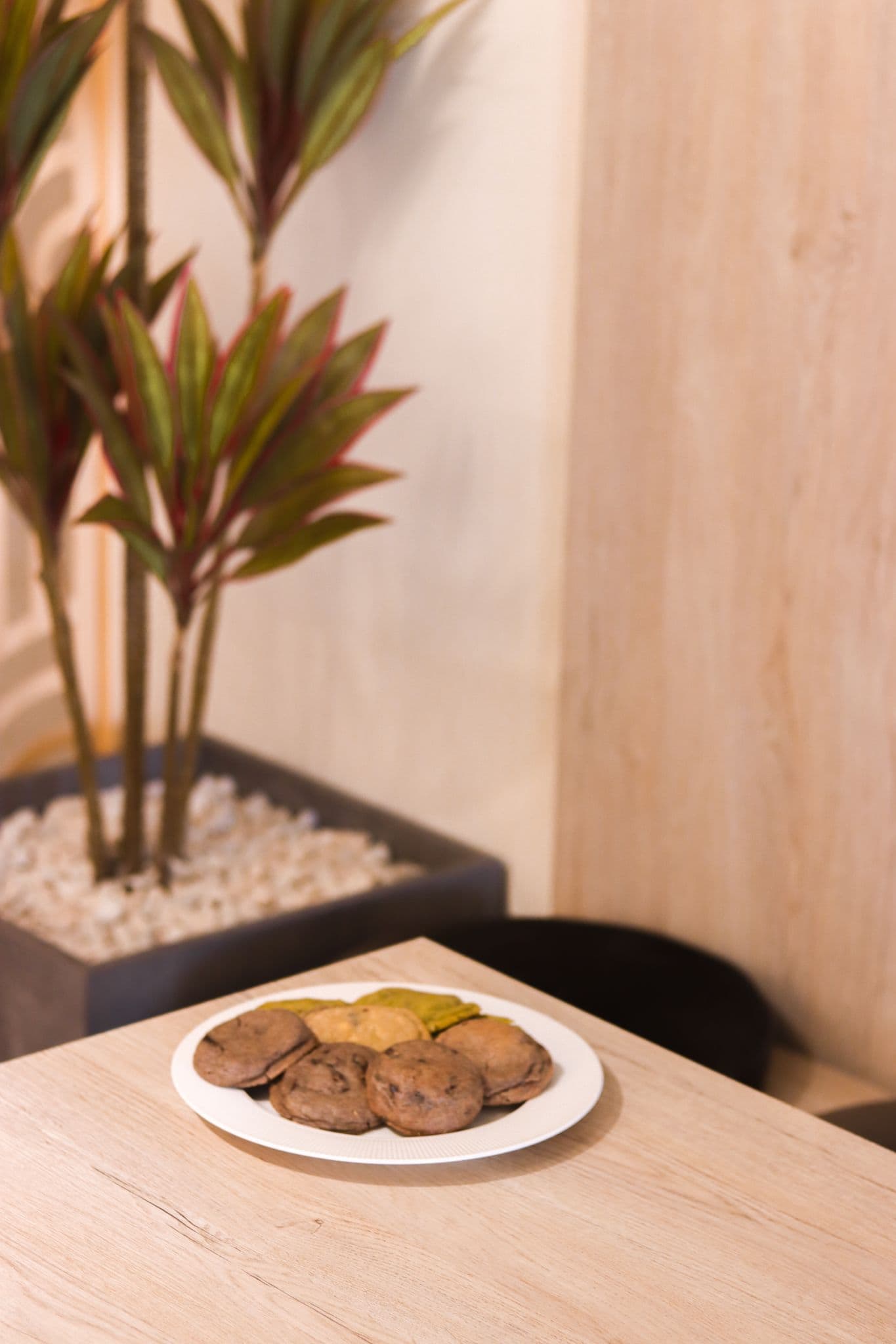 Picture of cookies in many tasty flavors with the cookie station (cookiestation) logo in a local coffee shop in kirkuk city iraq.